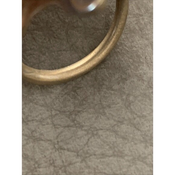 Vintage Brutalist Style Brass Or Bronze Ring Size 6.5 Modernist Sculptural Art - Picture 14 of 15